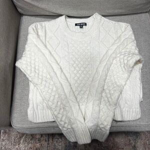 Steve Madden cable knit, ribbon tie back sweater